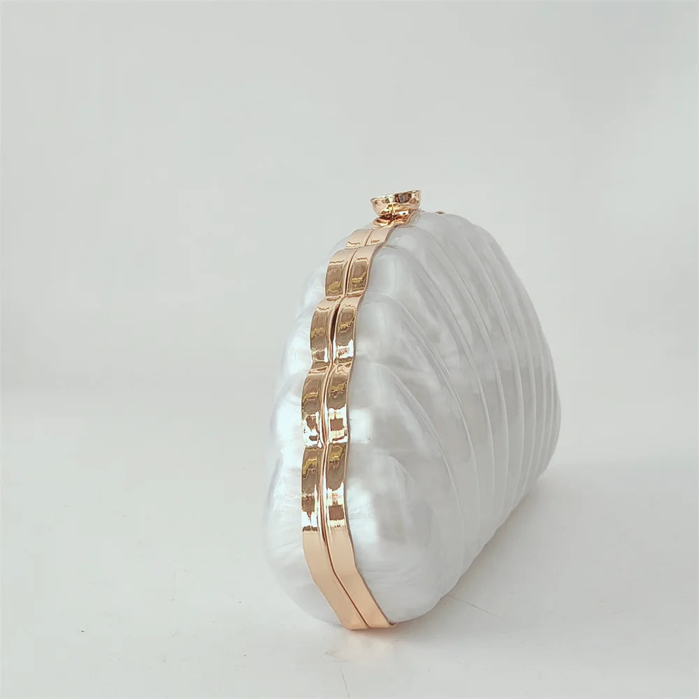 Mini carteira feminina concha ombro crossbody festa de casamento bolsa pérola acrílico sacos de noite designer lday bolsa de embreagem luxo