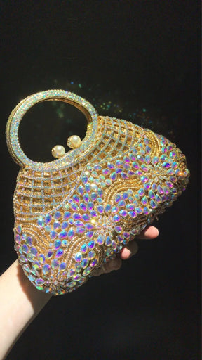 Bolsa de jantar de diamante grande capacidade ombro crossbody oco strass bolsa feminina banquete bolsa de embreagem