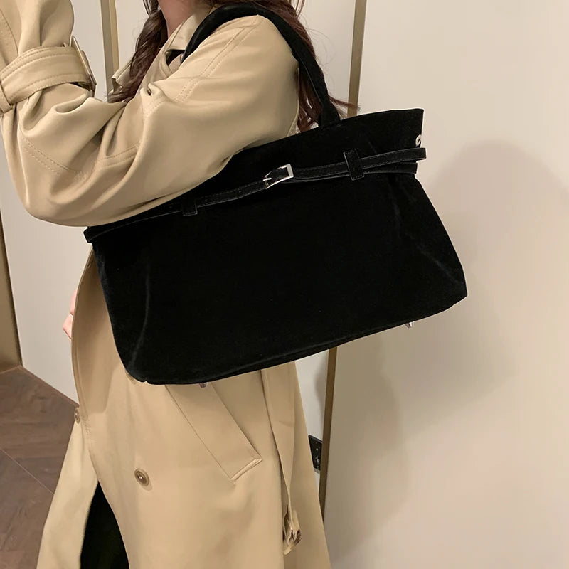 bolsa feminina bolsa grife luxo bolsa feminina elegante Veludo grande sacos de alça superior para as mulheres 2024 inverno mais recente designer bolsas luxo cor pura grande capacidade shopper totes feminino