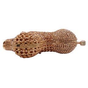 Bolsa de mão com animal incrustado de diamantes, bolsa de noite cheia de diamantes, bolsa feminina, vestido de baile, material de liga, combinação diária