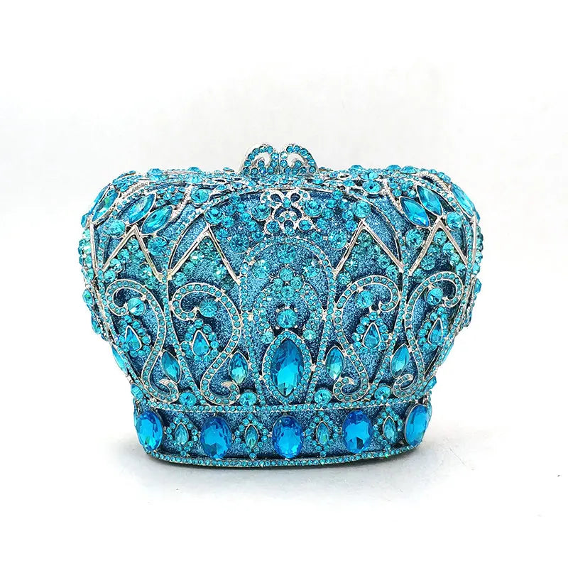 Mulheres festa à noite bolsa diamantes luxo cristal garras elegantes senhoras bolsas festa de casamento nupcial coroa real bolsas saco