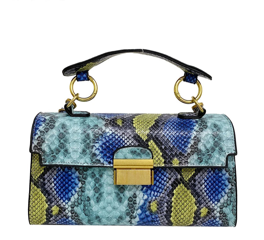 Nova marca de luxo designer bolsa feminina cobra padrão couro crossbody bolsas moda pequena bolsa ombro quadrado bolsa de ombro
