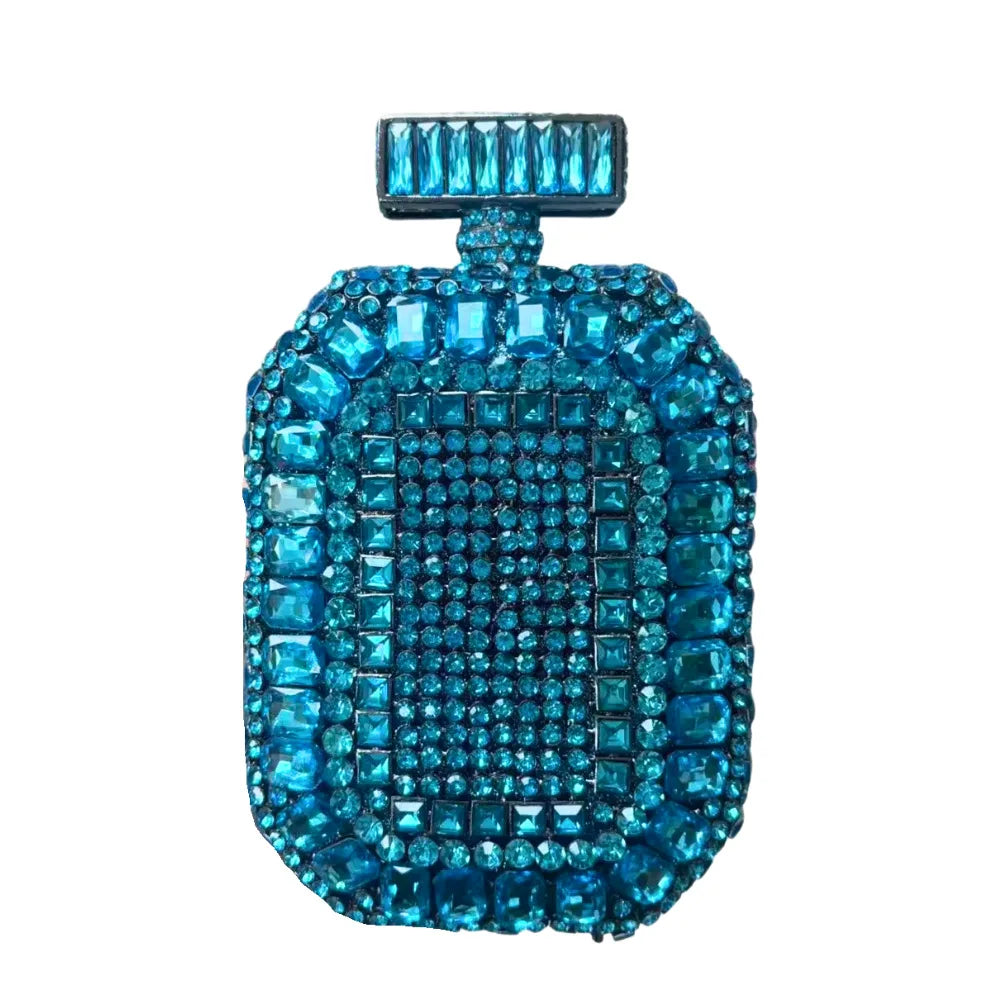 Azul/ouro garrafa de vidro cristal saco noite caixa perfume diamante feminino bolsas casamento nupcial strass embreagem senhora festa bolsa