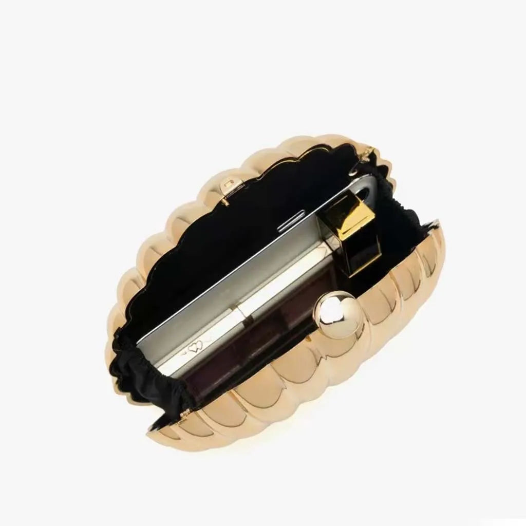 Metálico feito à mão festa de casamento pequenas bolsas designer ins mulheres prata ouro concha saco bonito acrílico noite saco embreagem