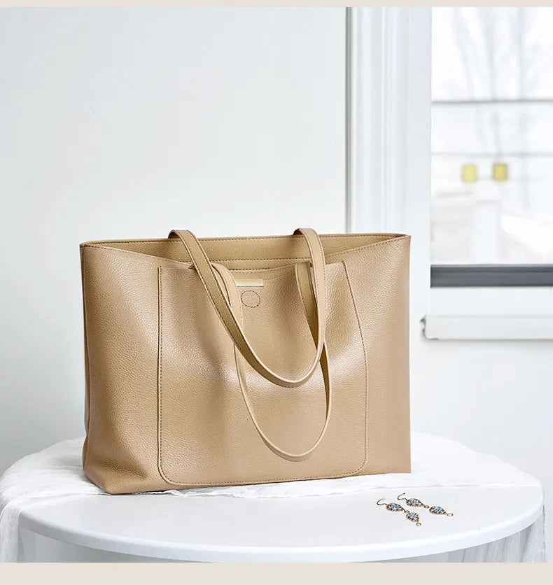 100% couro genuíno bolsa feminina grande capacidade simples moda feminina bolsa de ombro bolsa de armazenamento 2328