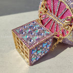 Alizekerr balão de ar quente em forma de cristal sacos de noite feminino luxo elegante único strass circular embreagem bolsas festa casamento