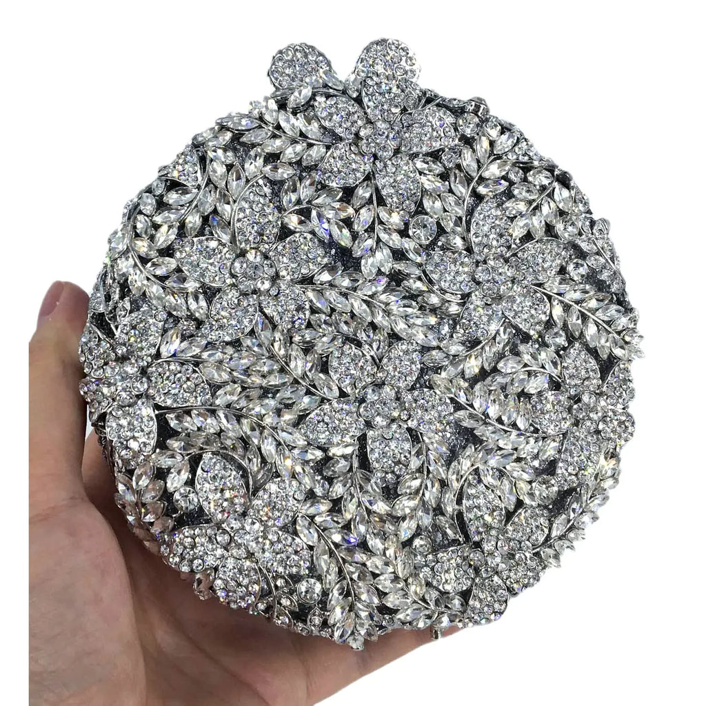 Boutique de fgg luz azul safira flor cristal sacos de noite para festa de casamento feminino strass bolsas nupcial saco de embreagem