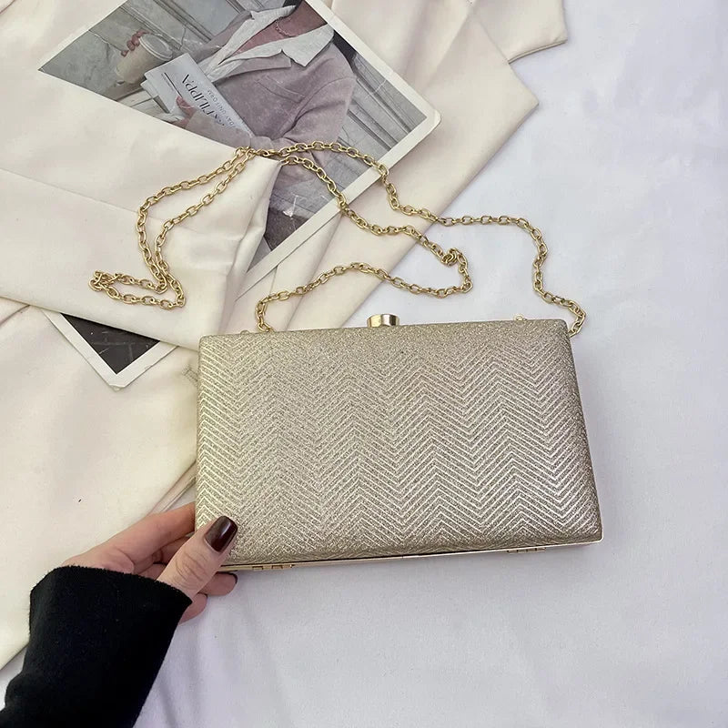 Elegante jantar saco de embreagem bolsa de ombro feminino brilhante grampo de cabelo pequena caixa de maquiagem nova 2025 tendência da moda