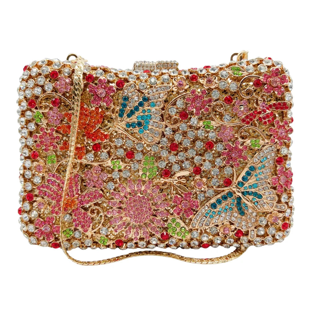 Xiyuan marca de luxo designer cristais sacos noite moda feminina diamantes bolsa festa casamento flor garras nupciais
