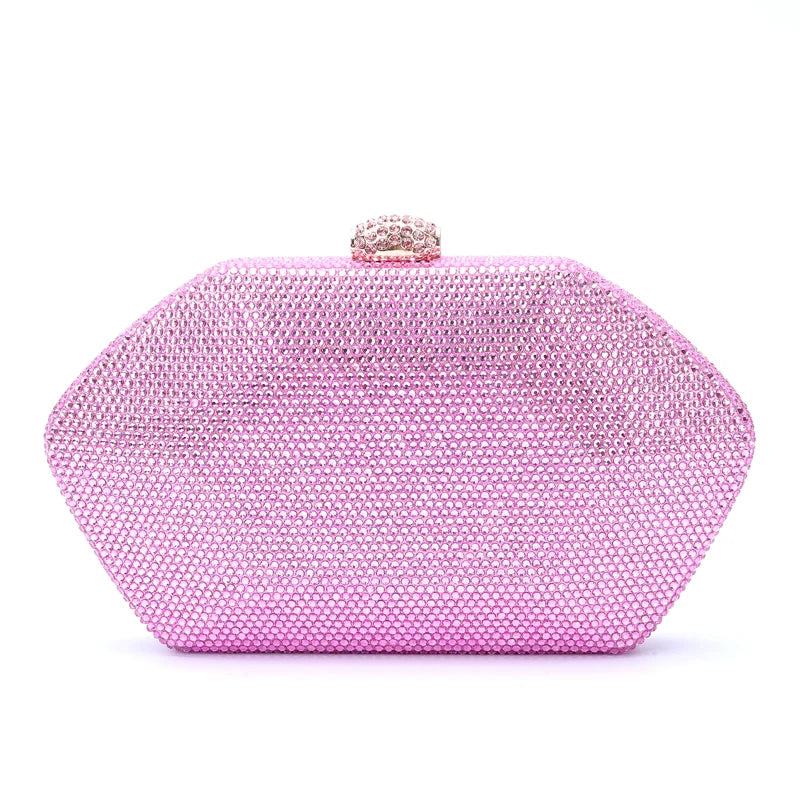 Mulheres vermelho/azul/rosa pedras sacos de noite strass pequeno dia embreagem bolsa ombro corrente festa casamento bolsas para bolsa feminina