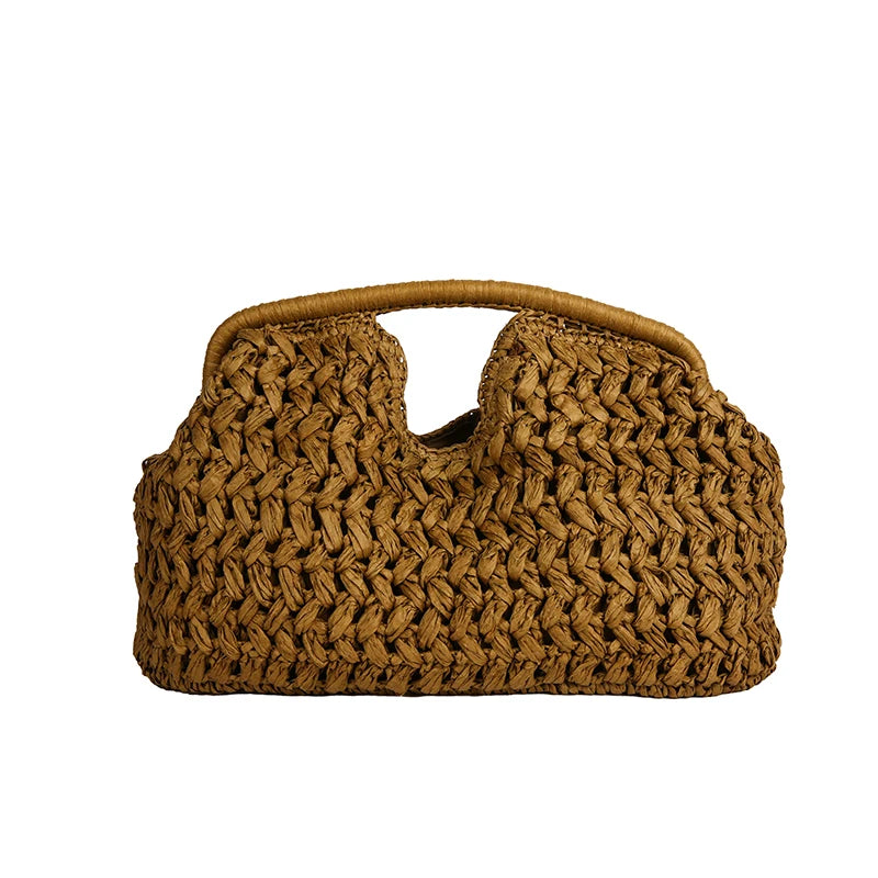 Novo verão saco de praia para as mulheres saco de embreagem luxo designer sacos de palha tote bolsa moda tecido rattan sacos feminino bolsa de viagem