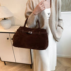 bolsa feminina bolsa grife luxo bolsa feminina elegante Veludo grande sacos de alça superior para as mulheres 2024 inverno mais recente designer bolsas luxo cor pura grande capacidade shopper totes feminino