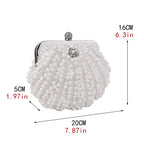 Bolsa pérola para mulheres, embreagem frisada de dois lados, sacos de noite elegantes, bolsa de casamento nupcial, bolsa luxuosa de strass, moda