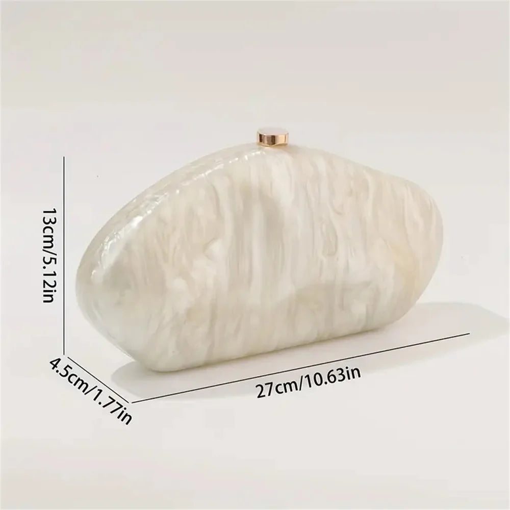 Luxo elegante sacos de noite bege marfim artesanal concha bolsa europeu americano moda sacos ombro caixa acrílico senhora bolsas