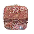 Fábrica atacado forro completo strass cristal artesanal festa de noiva senhoras saco embreagem caixa quadrada em forma de borboleta saco jantar