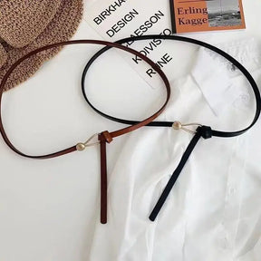 Nova pérola fivela fina cinto feminino couro do plutônio elegante ajustável selvagens cintura cor de ouro fivela cintos femininos