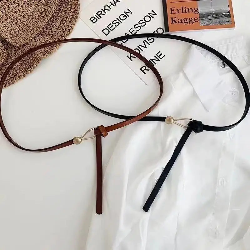 Nova pérola fivela fina cinto feminino couro do plutônio elegante ajustável selvagens cintura cor de ouro fivela cintos femininos