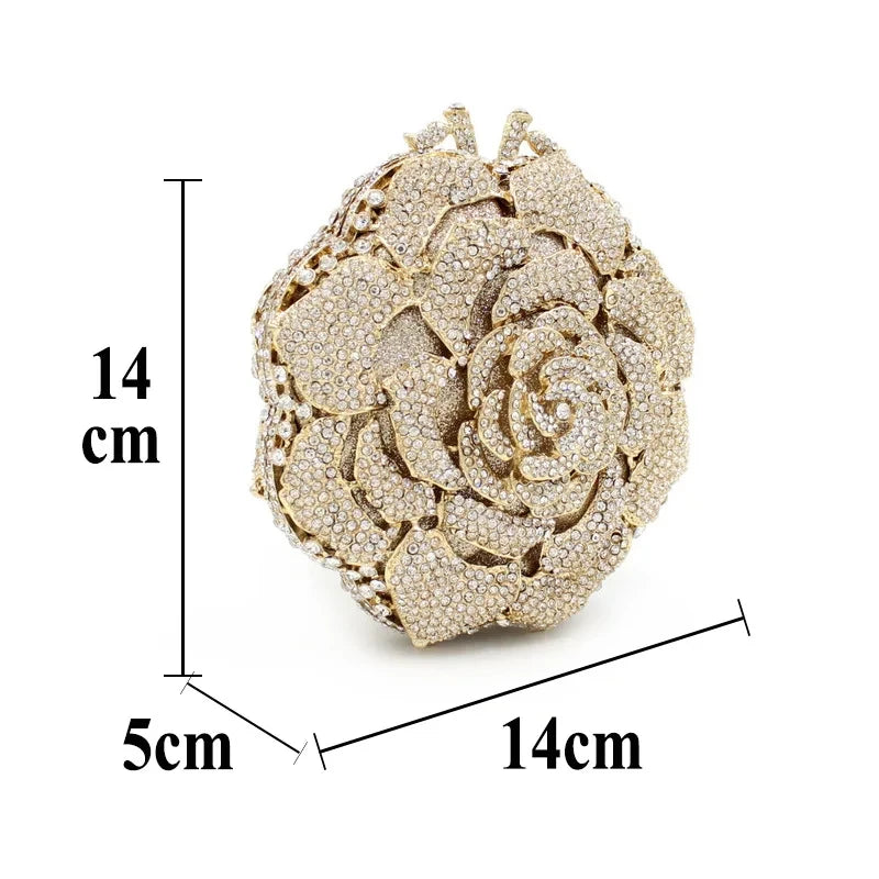 Rosa/branco cristal noite sacos de embreagem strass festa baile bolsas diamantes flor formal jantar bolsas para mulher minaudiere