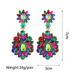 Lágrima vintage lustre decoração de vidro cristal glamouroso balançar brincos para mulheres tendência luxo qualidade pingente jóias