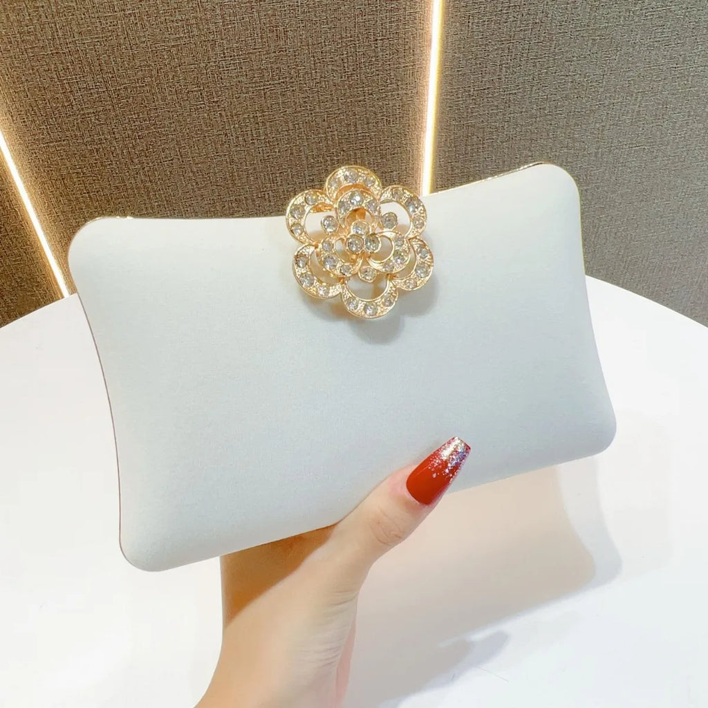 Embreagem de noite de pérola de cristal encantada – Bolsa de palco deslumbrante com strass, bolsa de ombro de banquete de luxo para mulheres bolsa de noite
