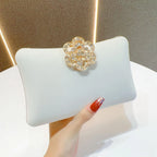 Embreagem de noite de pérola de cristal encantada – Bolsa de palco deslumbrante com strass, bolsa de ombro de banquete de luxo para mulheres bolsa de noite