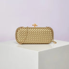 Bolsa Transversal B Home de PU Trançado, Bolsa de Ombro ande com Corrente, Estilo Europeu Moderno, Superfície ia, Cor Pura
