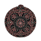 Boutique de fgg (em estoque) redondo circular oco para fora das mulheres cristal embreagem noite minaudiere saco casamento bolsa nupcial