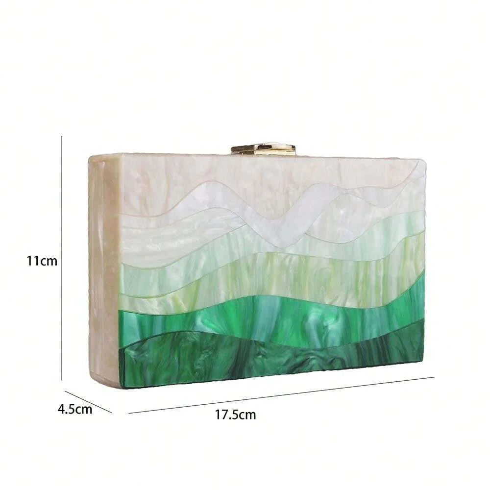 Mármore pérola listrado onda acrílico sacos de noite sacs à principal ombro mensageiro aleta feminina festa menina bolsa bolsas saco