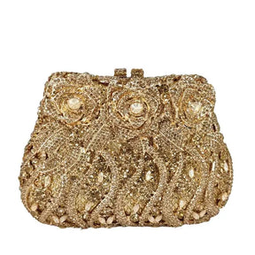 Boutique de fgg elegante feminino flor bolsas de noite cristal bolsa embreagem formal festa casamento nupcial strass bolsa embreagem