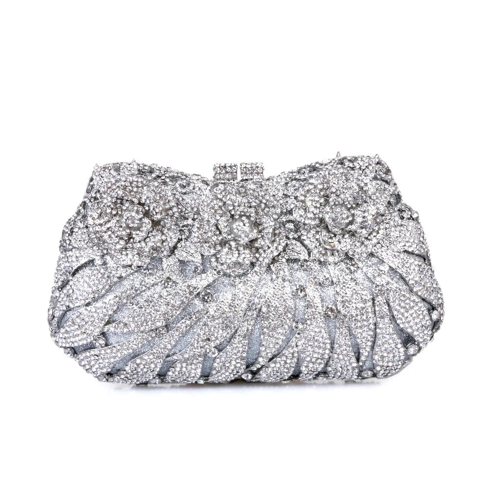 Clutch Metal Dama Cristal