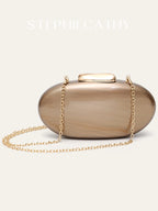 Sc marca de luxo elegante acrílico ímã fechamento embreagem bolsa em forma oval se encaixa celular design chique noiva bolsa casamento festa
