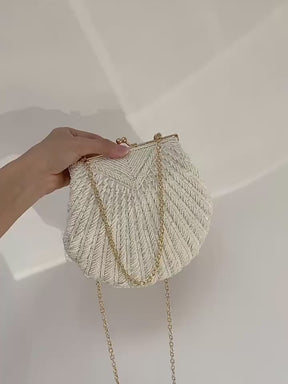 Clutch Luxo Frisada Pérola