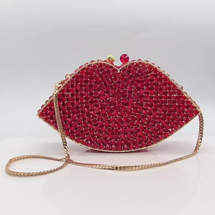 Clutch Cristal Bouche Rouge