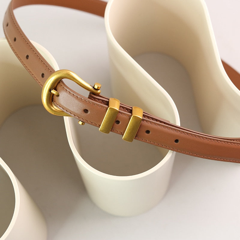 Cinto Fino Feminino Couro Legítimo Donna
