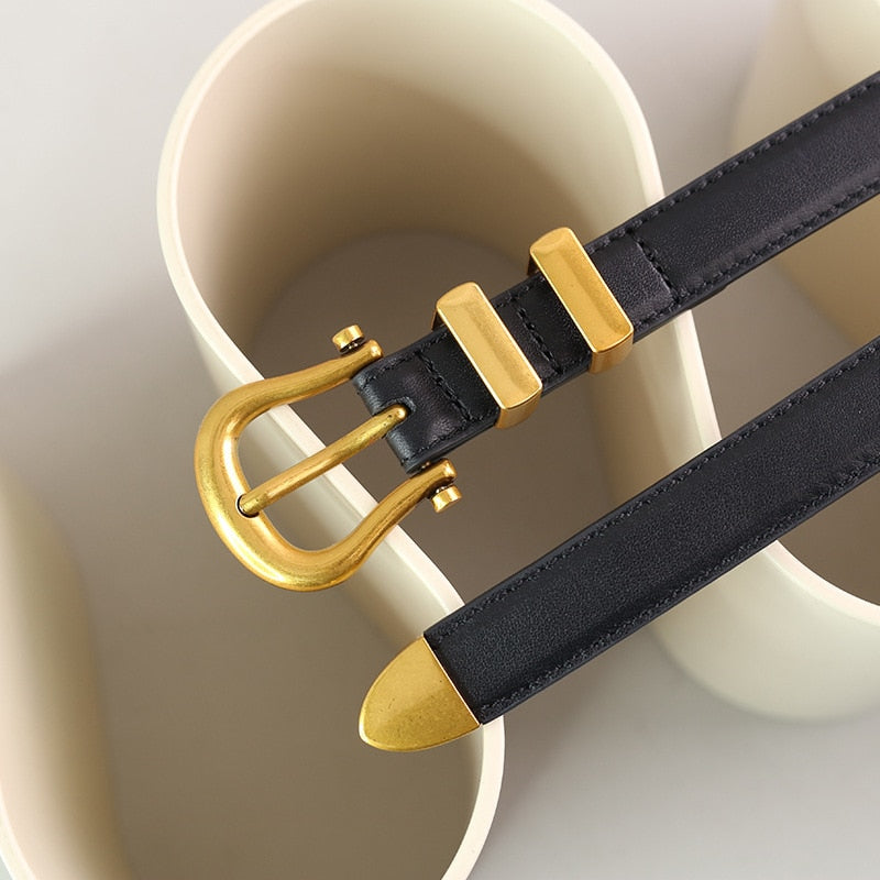 Cinto Fino Feminino Couro Legítimo Donna