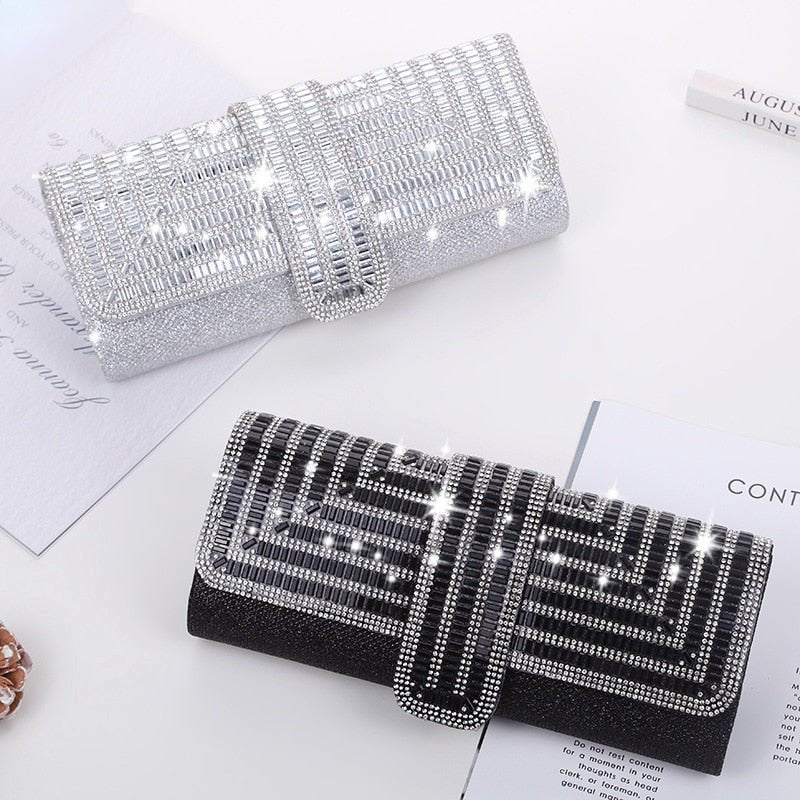 Bolsa Clutch Lia Elegante com Detalhes em Strass Luxo - FANICH
