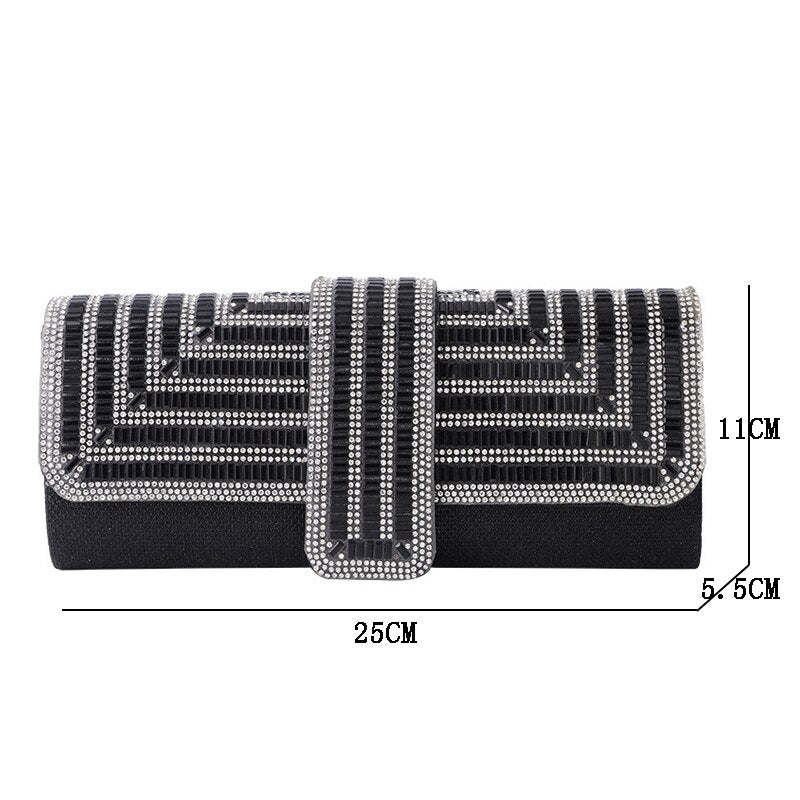 Bolsa Clutch Lia Elegante com Detalhes em Strass Luxo - FANICH