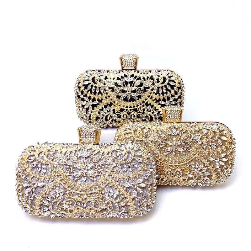 Bolsa Clutch Liag Festa Pedra Brilhante Strass - FANICH